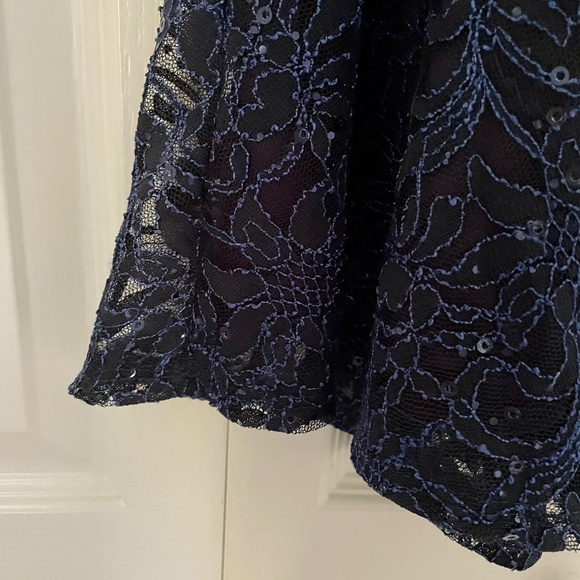 Below The Belt Blue Sequin Diana Lace Dress | Size S - Picture 4 of 6
